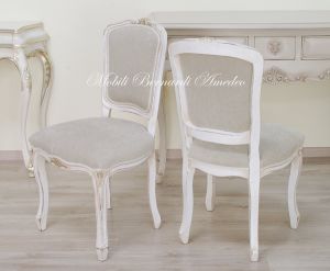 SE09 L1 Parisian Chair White Silver Finish Upholstered Seat And Back 02